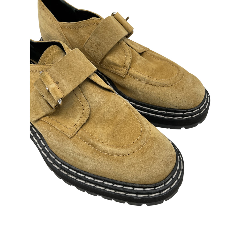 Proenza Schouler Chunky Beige Buckled Suede Loafers Size 41/US 10-10.5 - Picture 7 of 7